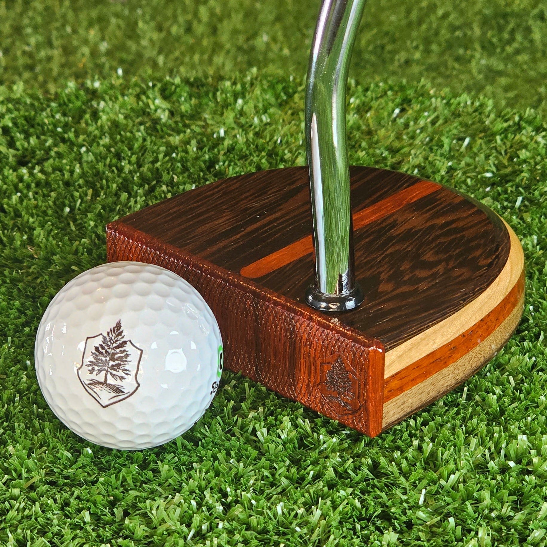 Nightfire wood putter with exotic Wenge and Padauk FATTY style