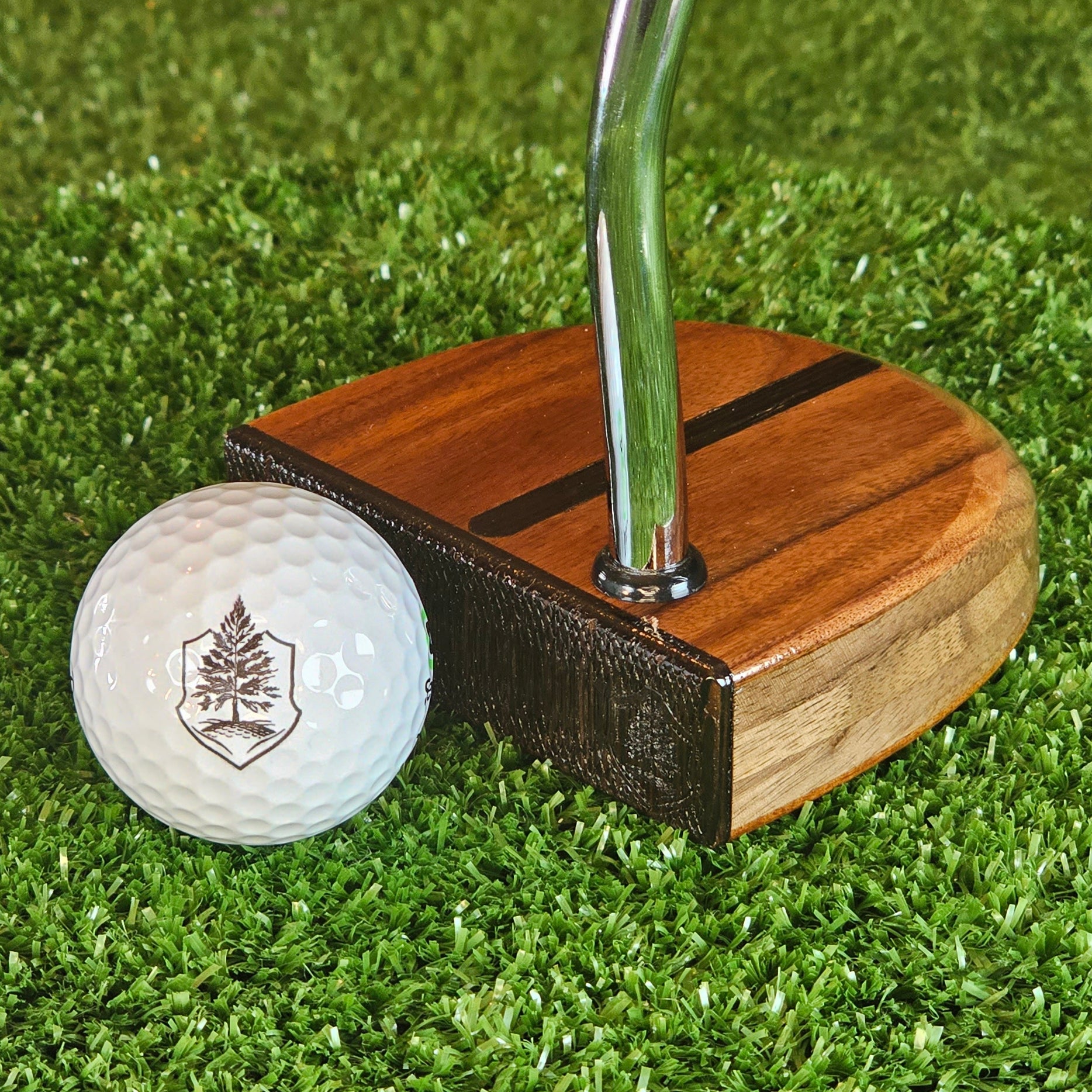 Heritage wood putter with exotic Rosewood and Walnut FATTY style