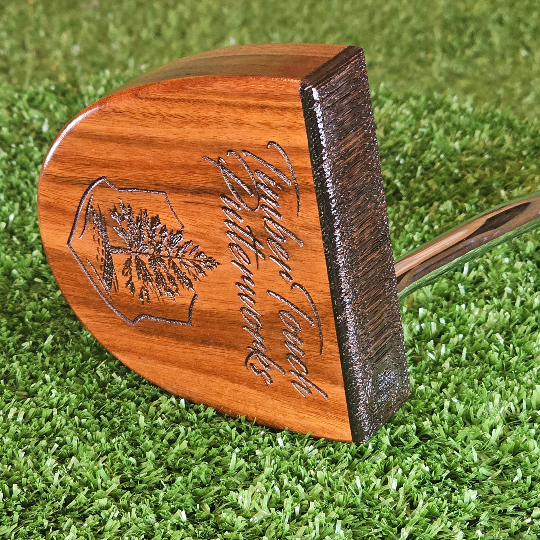 Heritage wood putter with exotic Rosewood and Walnut FATTY style