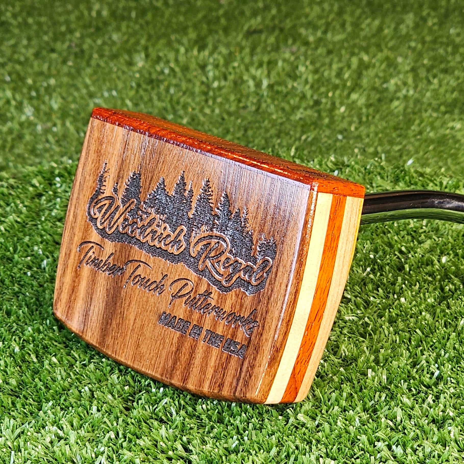 Canarywood and Padauk exotic wood Woodrich Regal Putter