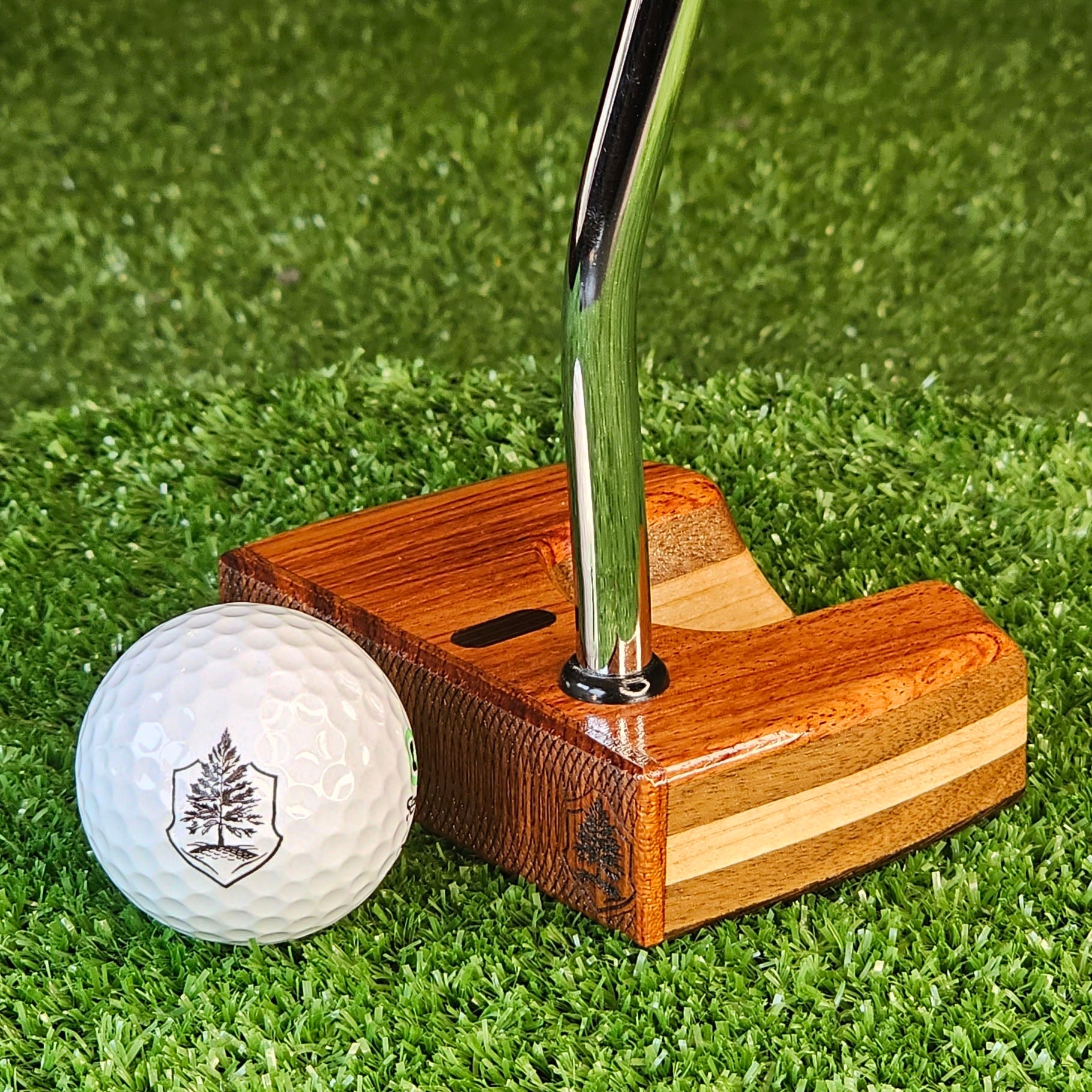Rosewood exotic wood with Walnut and Oak Woodrich Regal Putter