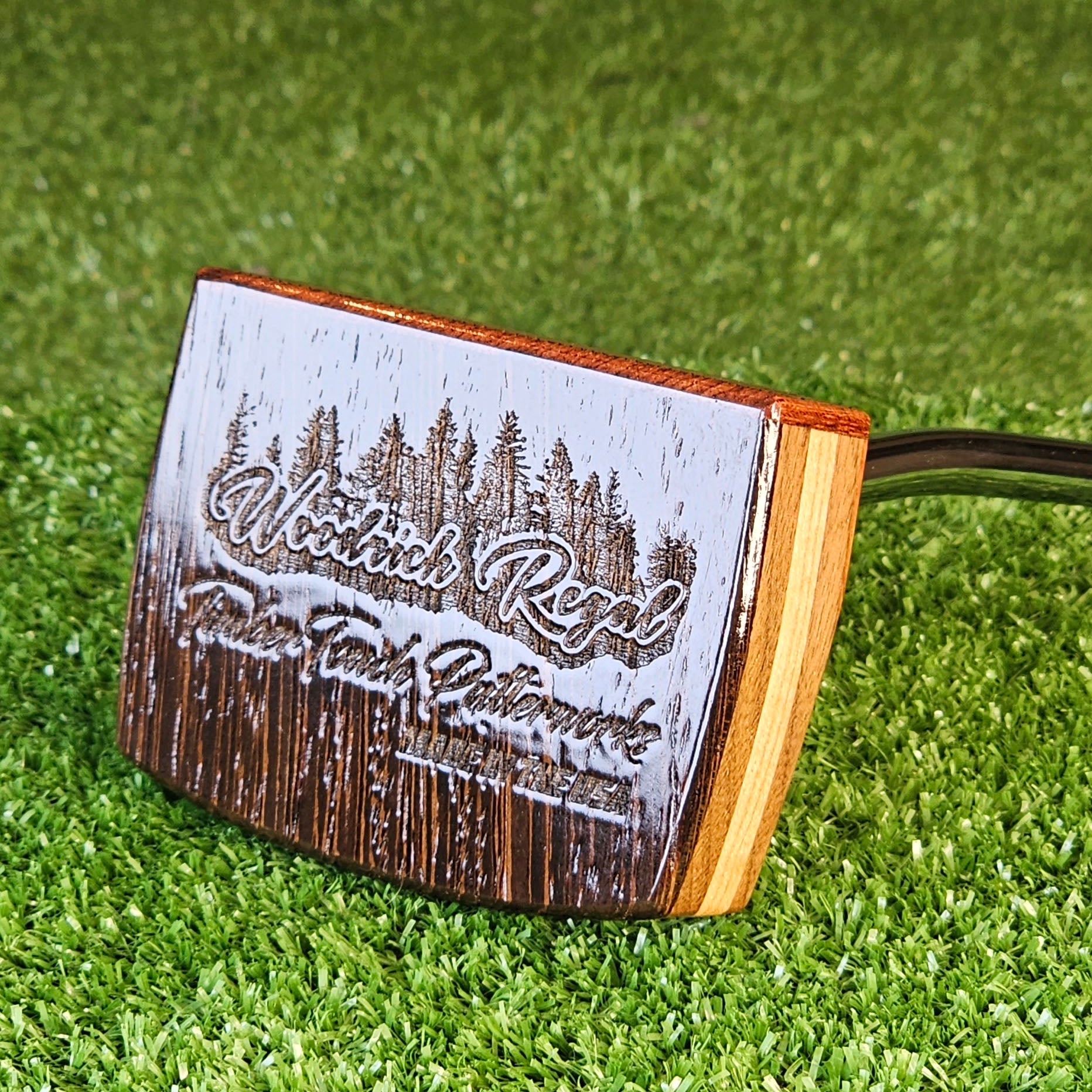 Rosewood exotic wood with Walnut and Oak Woodrich Regal Putter