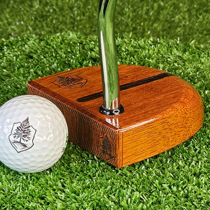Mahogany wood putter with exotic Wenge inlay and Padauk face plate FATTY style