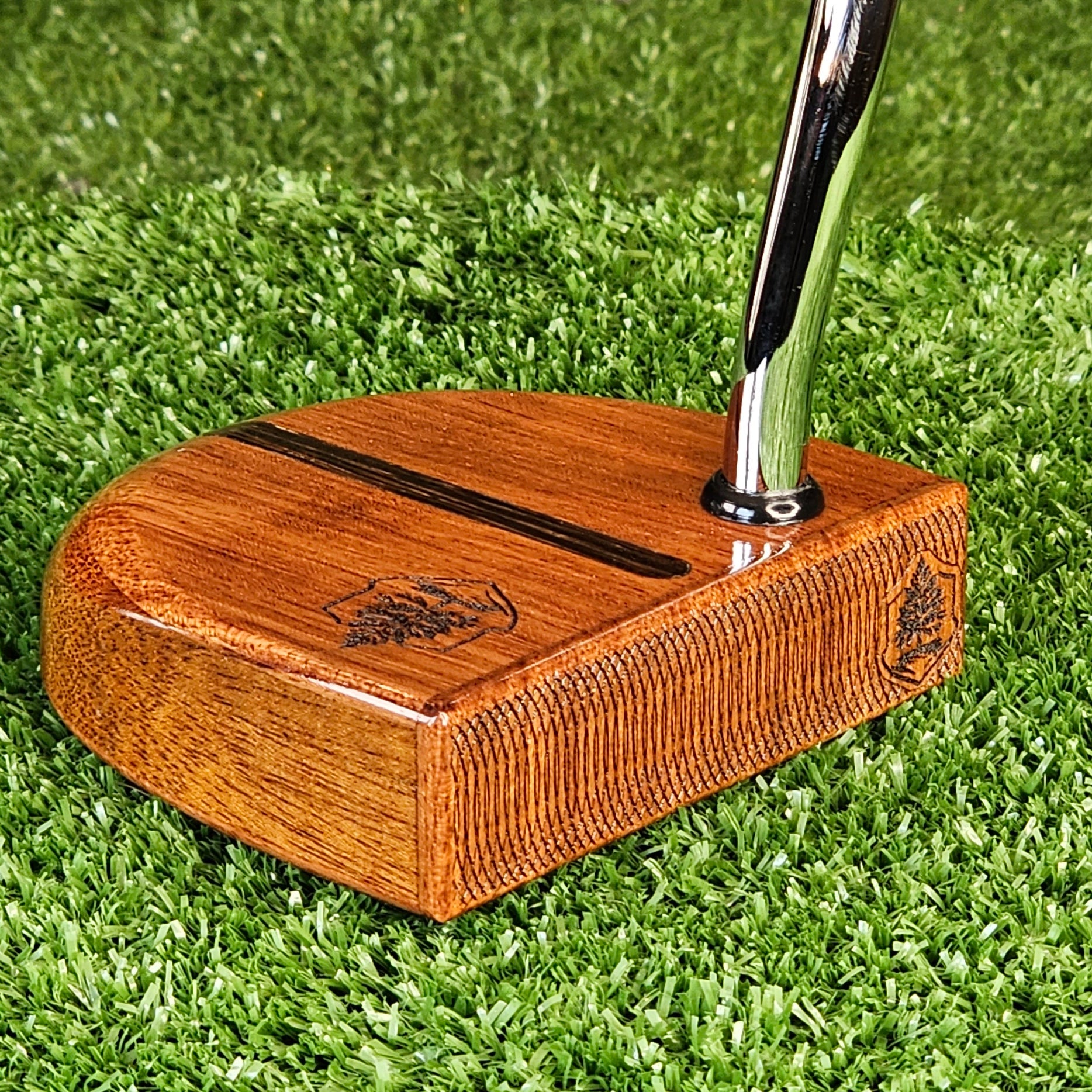 Mahogany wood putter with exotic Wenge inlay and Padauk face plate FATTY style