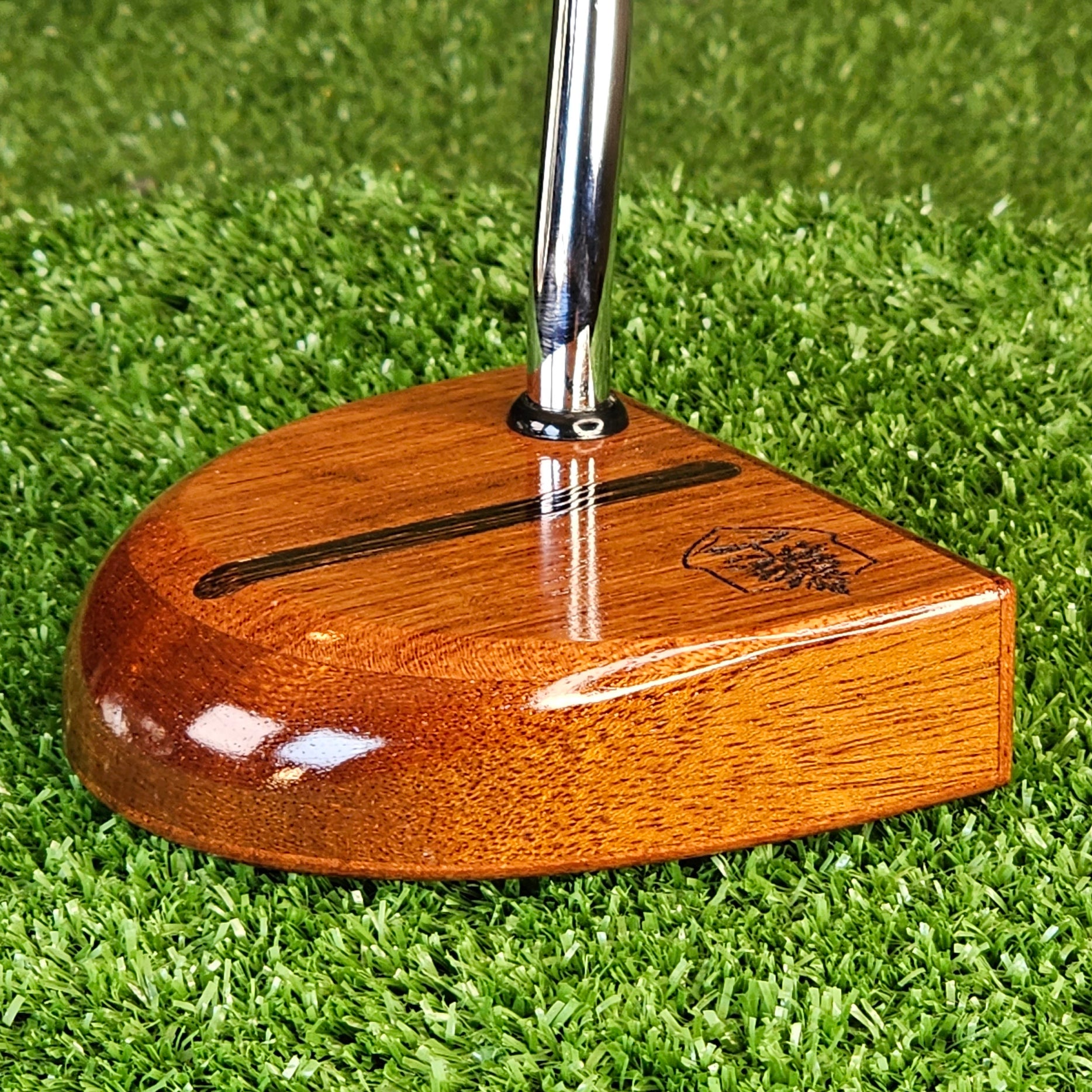 Mahogany wood putter with exotic Wenge inlay and Padauk face plate FATTY style