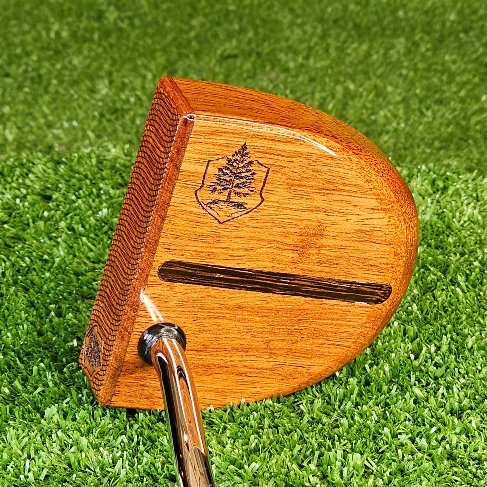Mahogany wood putter with exotic Wenge inlay and Padauk face plate FATTY style