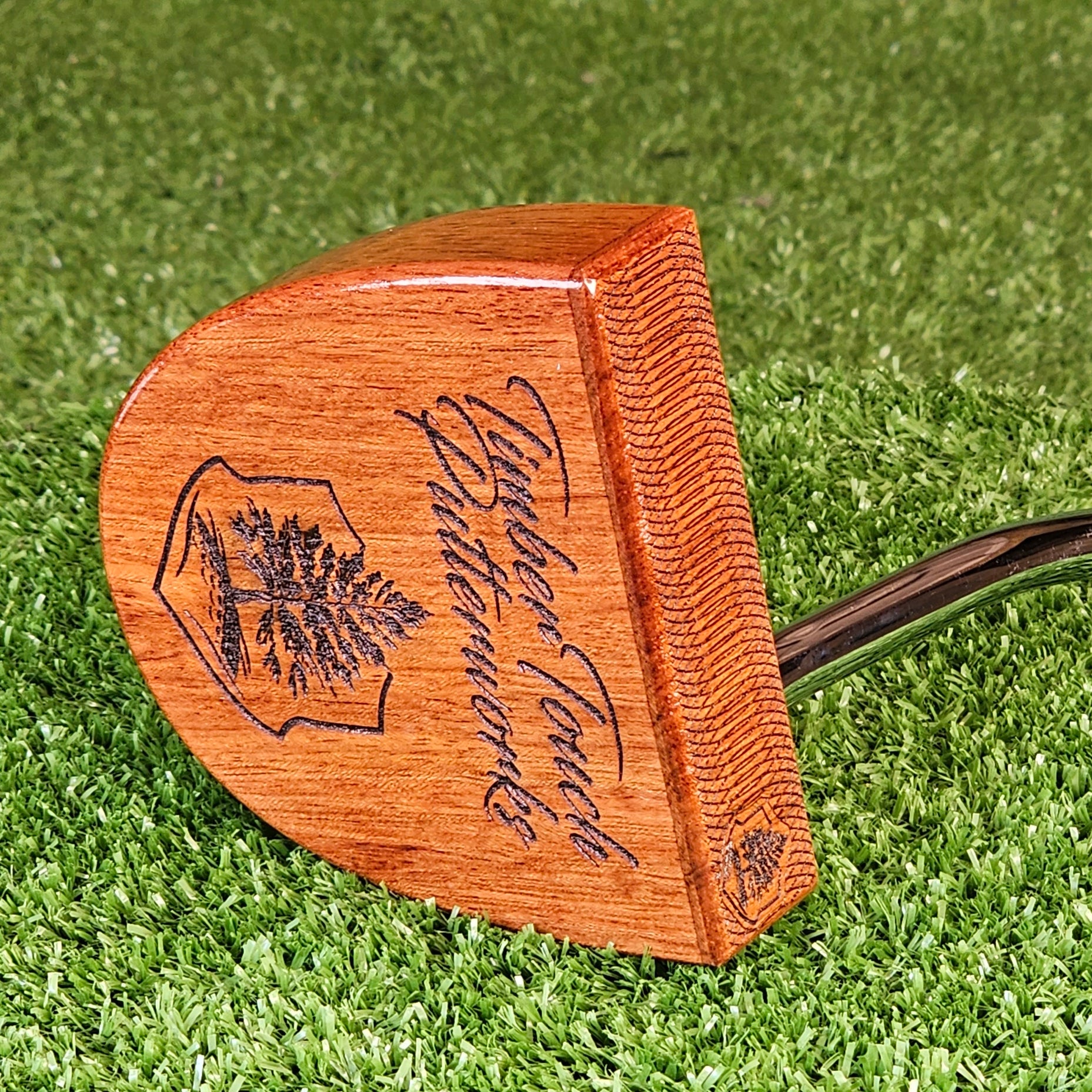Mahogany wood putter with exotic Wenge inlay and Padauk face plate FATTY style