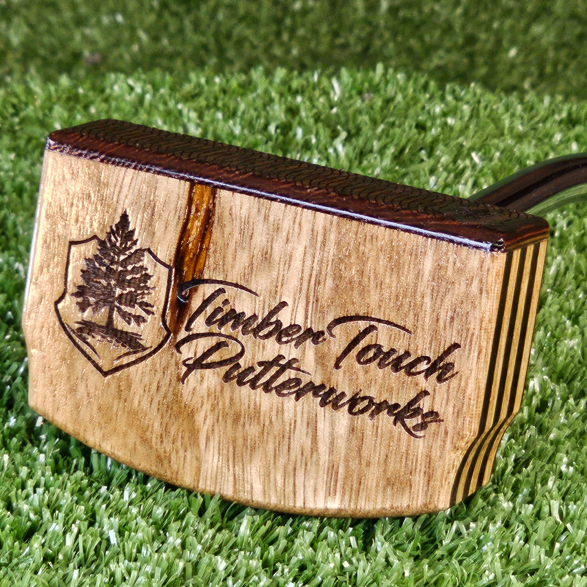 Wenge exotic wood putter with Limba wood layers