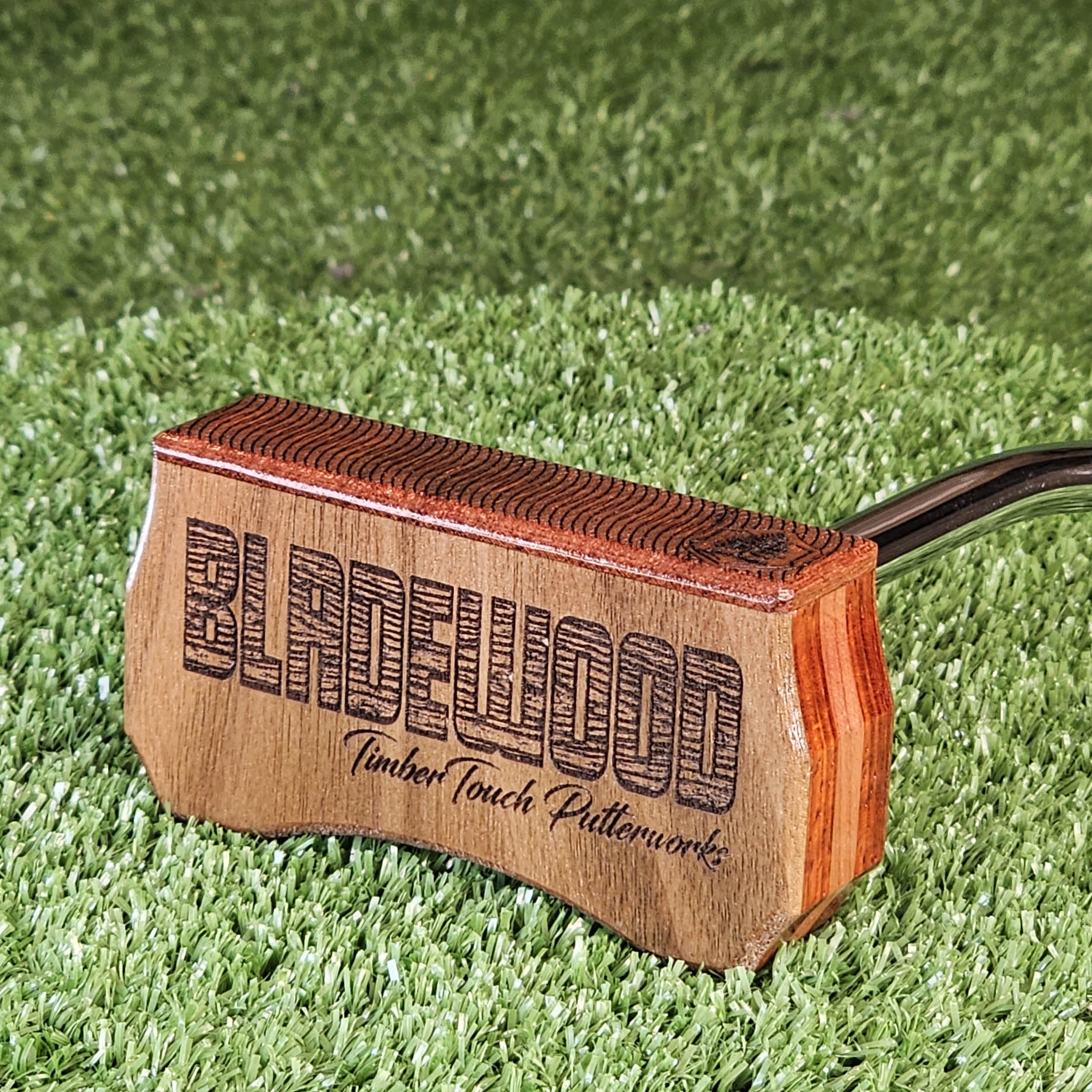 Rosewood exotic wood putter with Walnut and Padauk wood Bladewood style