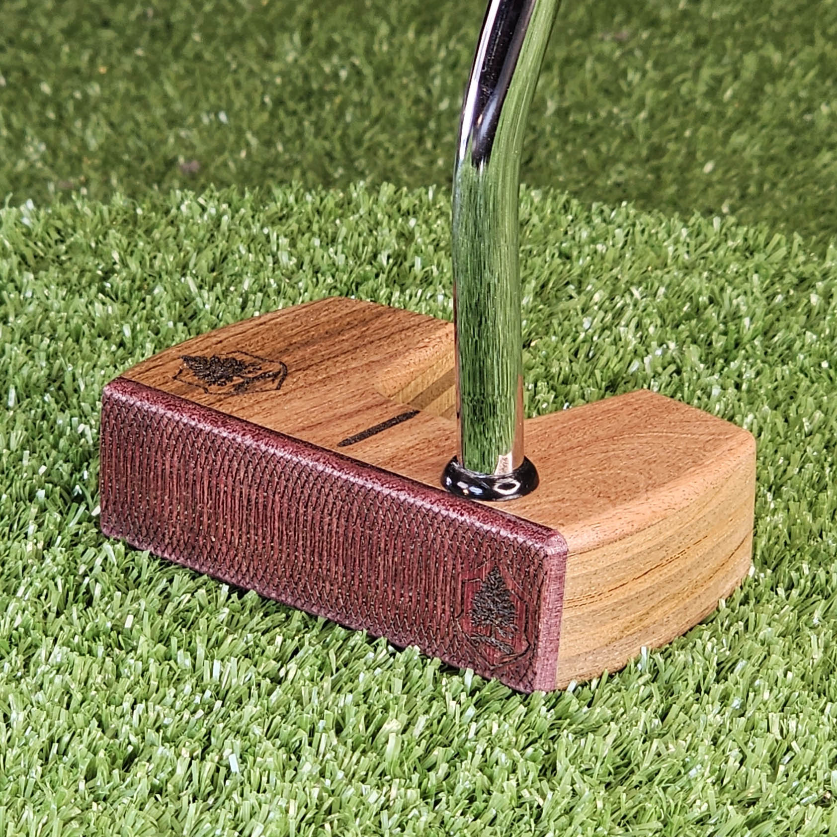Walnut and Red Oak Putter with Purpleheart exotic wood face