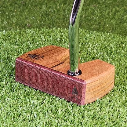 Walnut and Red Oak Putter with Purpleheart exotic wood face