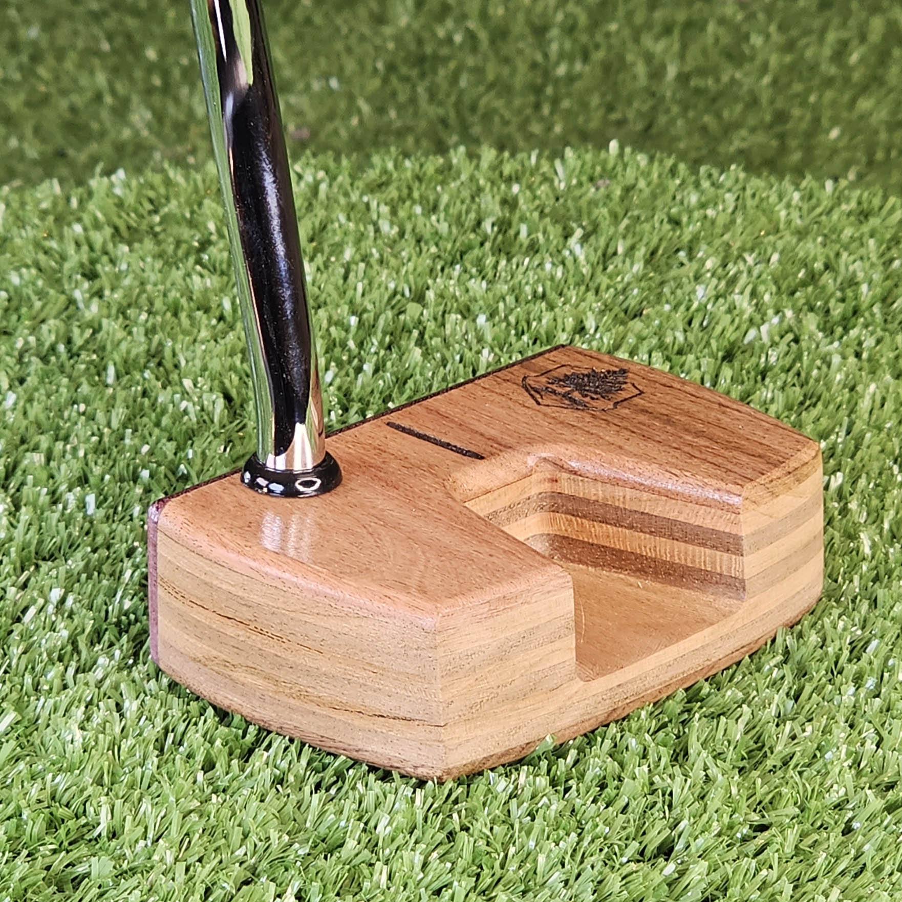 Walnut and Red Oak Putter with Purpleheart exotic wood face