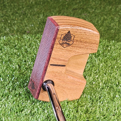 Walnut and Red Oak Putter with Purpleheart exotic wood face