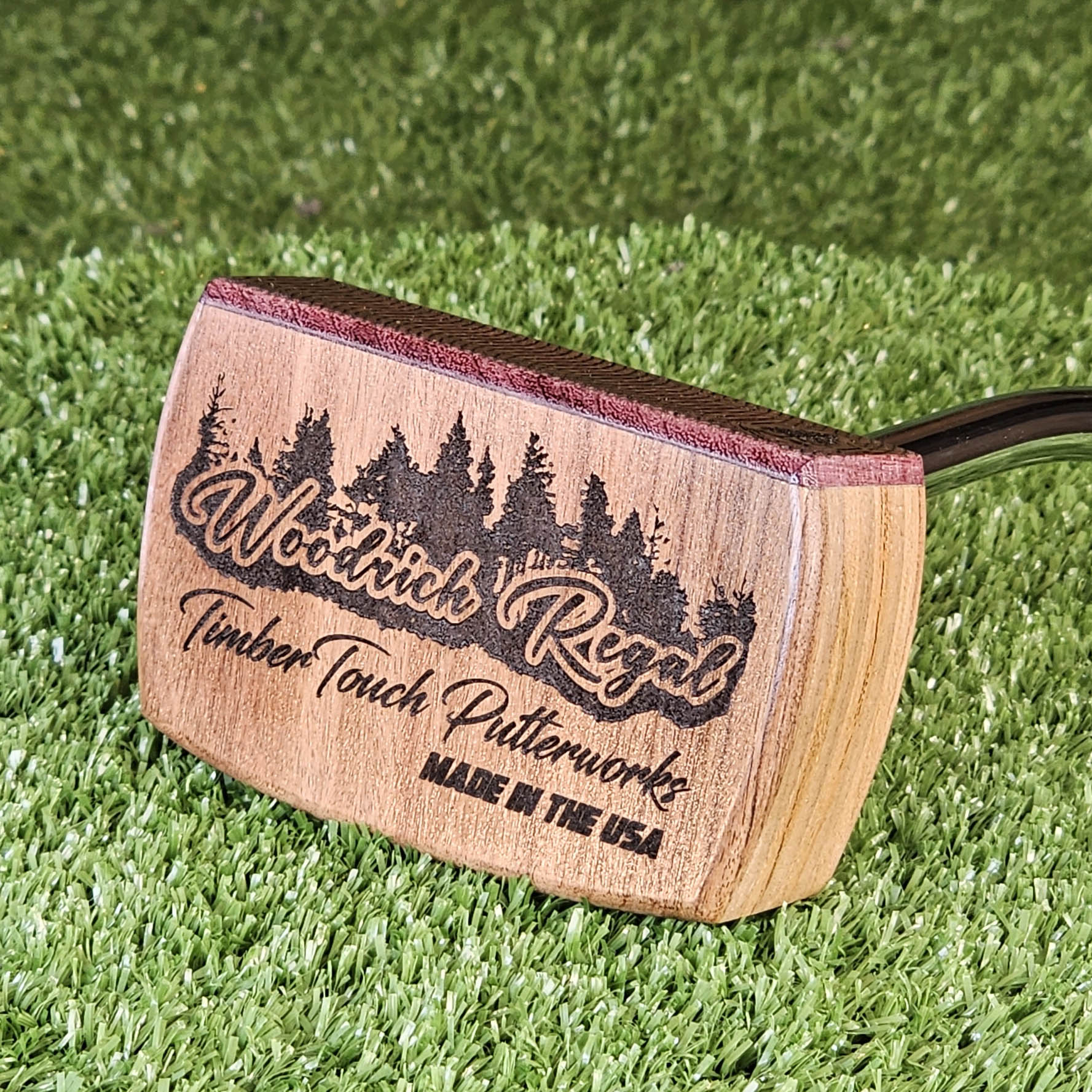 Walnut and Red Oak Putter with Purpleheart exotic wood face