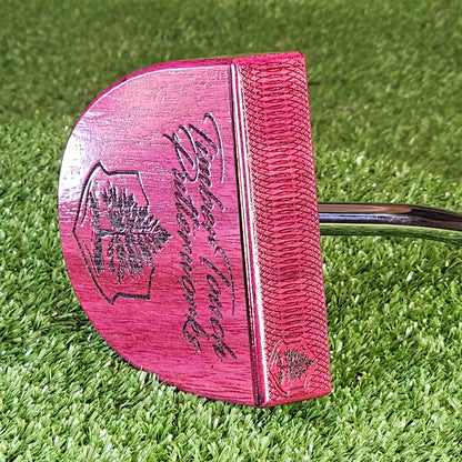 Purpleheart exotic wood putter Zero Torque style with center shaft