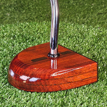 Padauk exotic wood putter Zero Torque style with center shaft