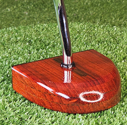 Padauk exotic wood putter Zero Torque style with center shaft
