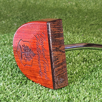 Padauk exotic wood putter Zero Torque style with center shaft