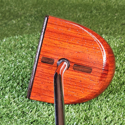 Padauk exotic wood putter Zero Torque style with center shaft