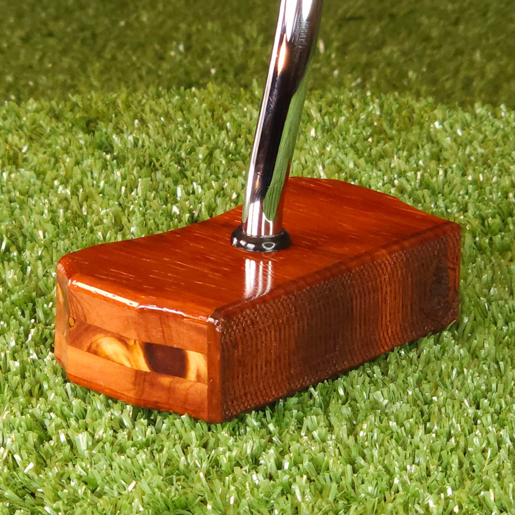 Padauk and Red Cedar exotic wood Zero Torque Center Shaft putter
