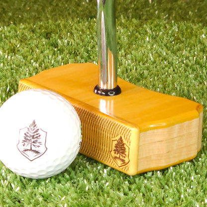 Yellowheart and oak Zero Torque Center Shaft Bladewood putter