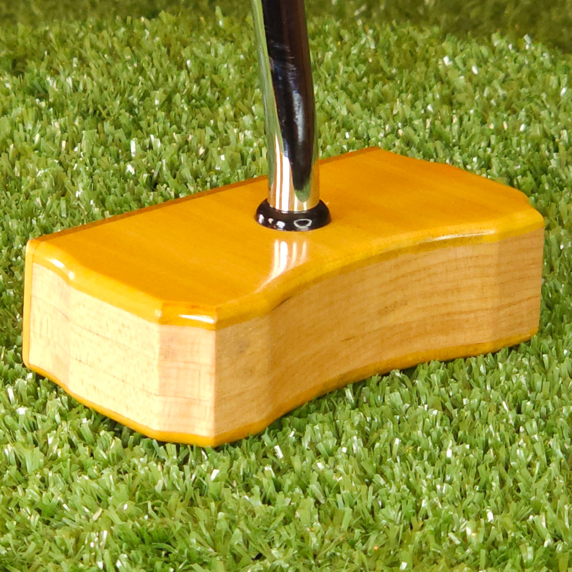 Yellowheart and oak Zero Torque Center Shaft Bladewood putter