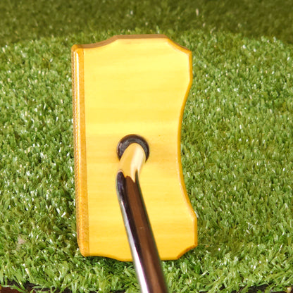 Yellowheart and oak Zero Torque Center Shaft Bladewood putter