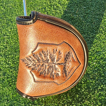 Putter cover Center Shaft deep brown with logo