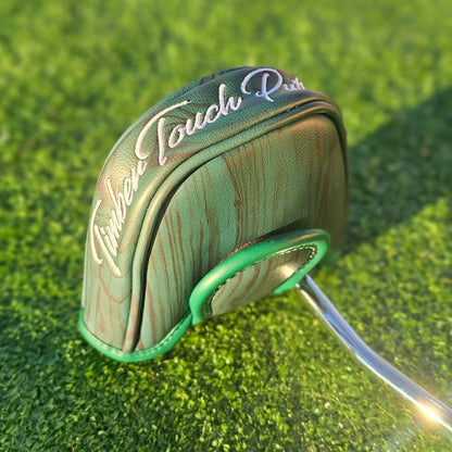 Putter cover Green wood grain mid-mallet size