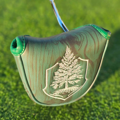 Putter cover Green wood grain mid-mallet size