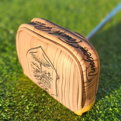 Putter cover Natural tan wood grain blade or mid mallet size