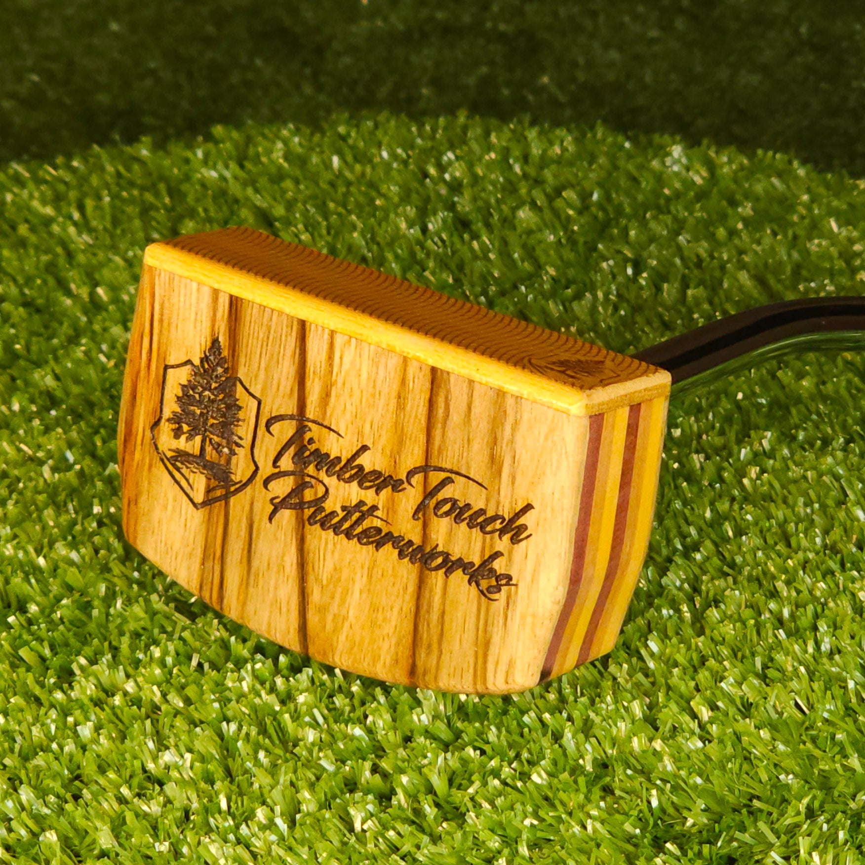 Black Limba and Yellowheart Exotic Wood Golf Putter