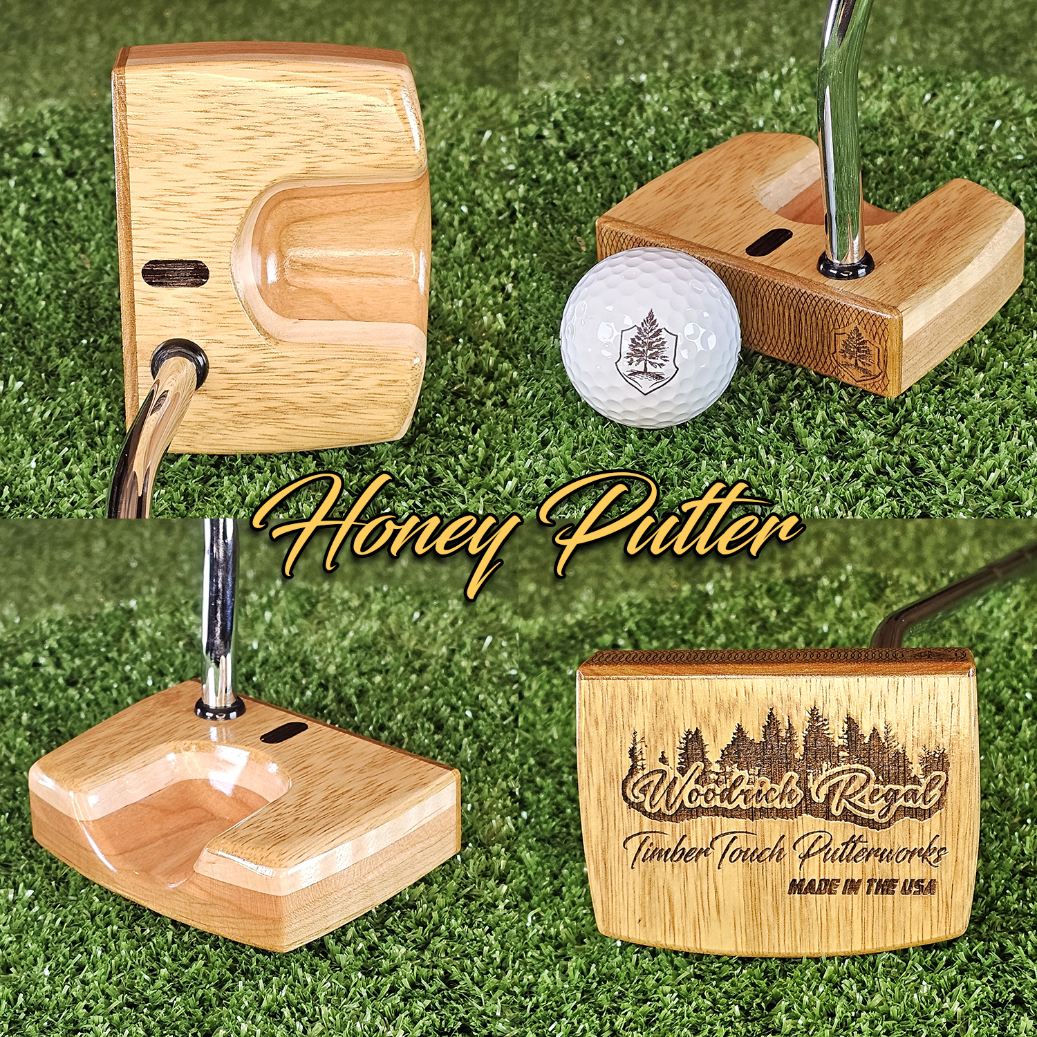 Honey style White Limba exotic wood Woodrich Regal Putter