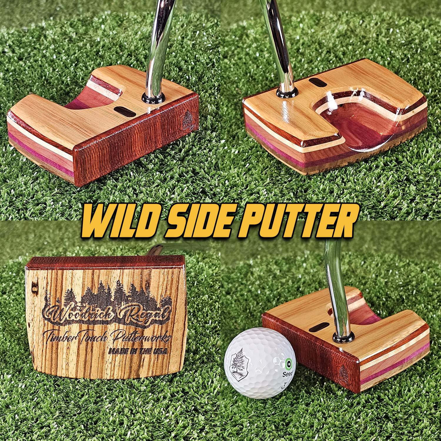 Wild Side style Canarywood exotic wood Woodrich Regal Putter