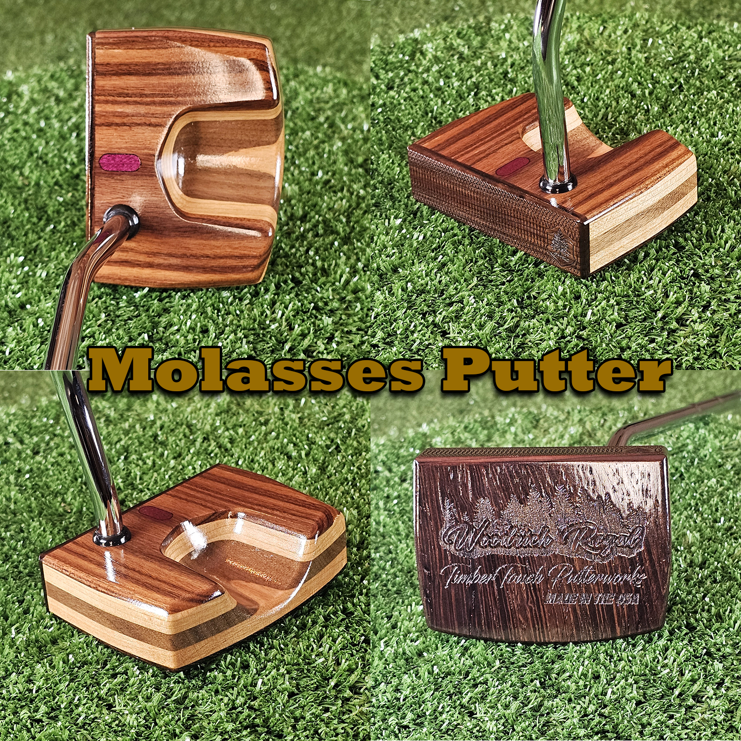 Molassas style Rosewood exotic wood Woodrich Regal Putter