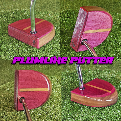 Plumbline wood putter with exotic Purpleheart and Walnut FATTY style