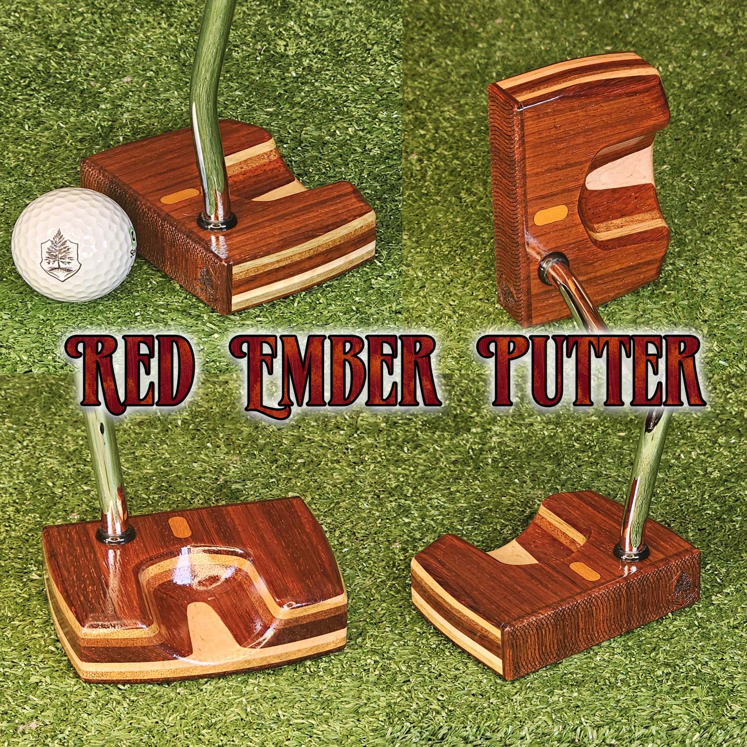 Red Ember style Padauk exotic wood Woodrich Regal Putter