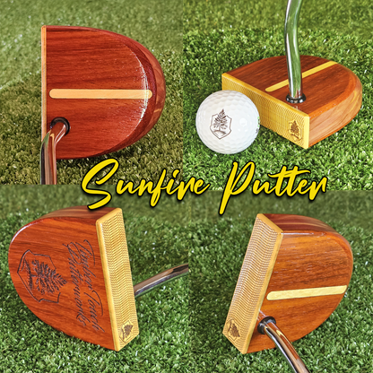Sunfire wood putter with exotic Padauk and Yellowheart FATTY style