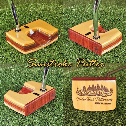 Sunstroke style Yellowheart exotic wood Woodrich Regal Putter