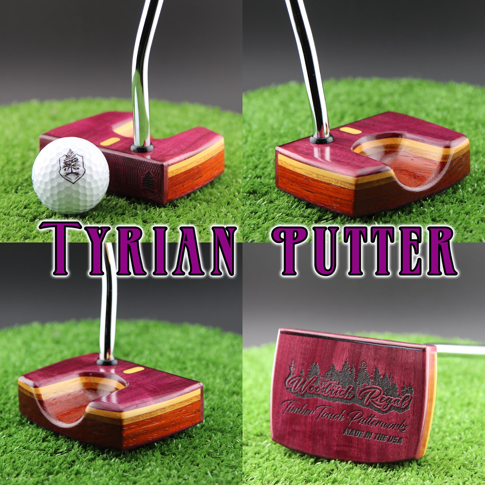 Tyrian style Purpleheart and various exotic woods putter