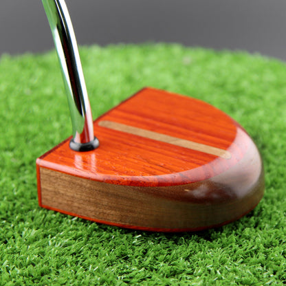 Auburn wood putter with exotic Padauk and Walnut body and inlay