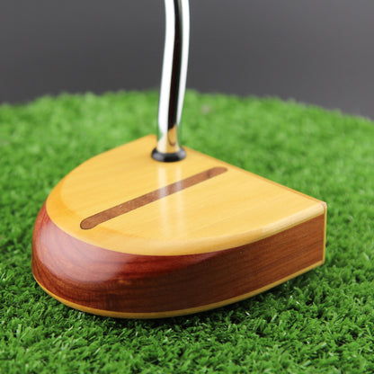 MorningLite Yellowheart exotic wood putter with Walnut body and inlay