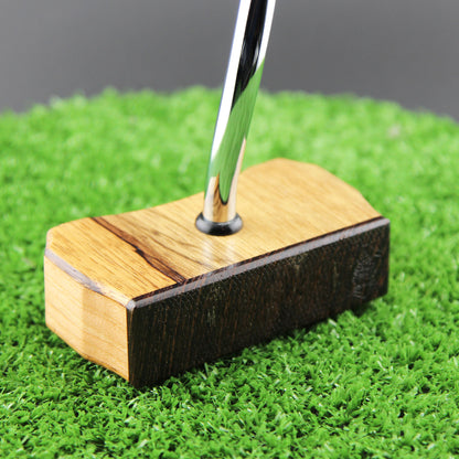 Black Limba exotic wood Zero Torque Center Shaft putter with Red Oak Body