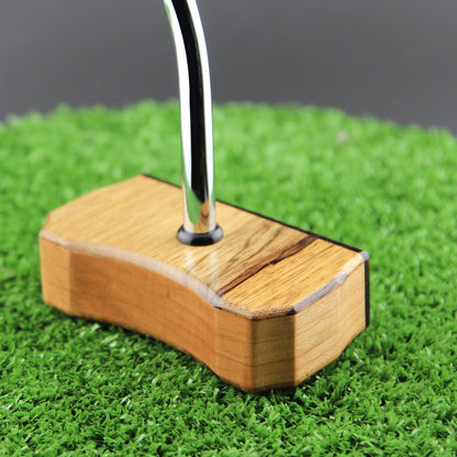 Black Limba exotic wood Zero Torque Center Shaft putter with Red Oak Body