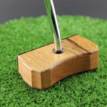 Black Limba exotic wood Zero Torque Center Shaft putter with Red Oak Body