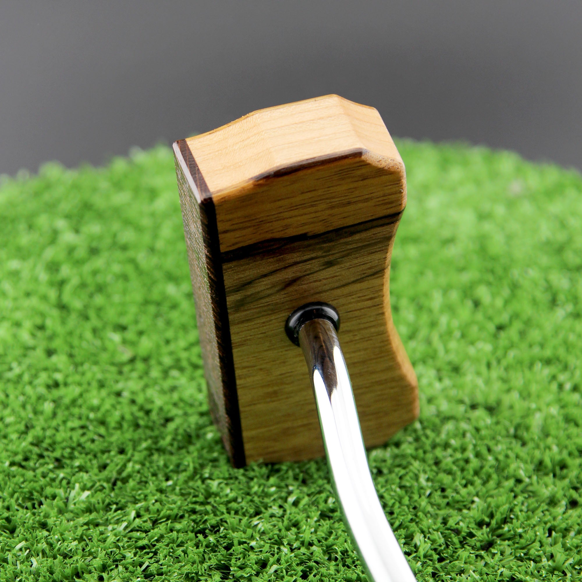 Black Limba exotic wood Zero Torque Center Shaft putter with Red Oak Body