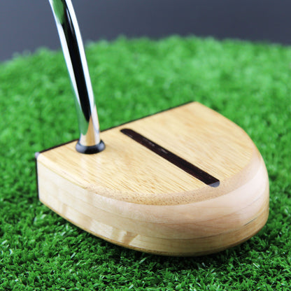 Exotic White Limba and Oak wood large mallet putter