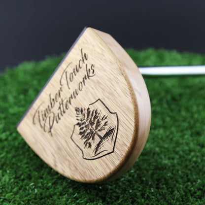 Exotic White Limba and Oak wood large mallet putter