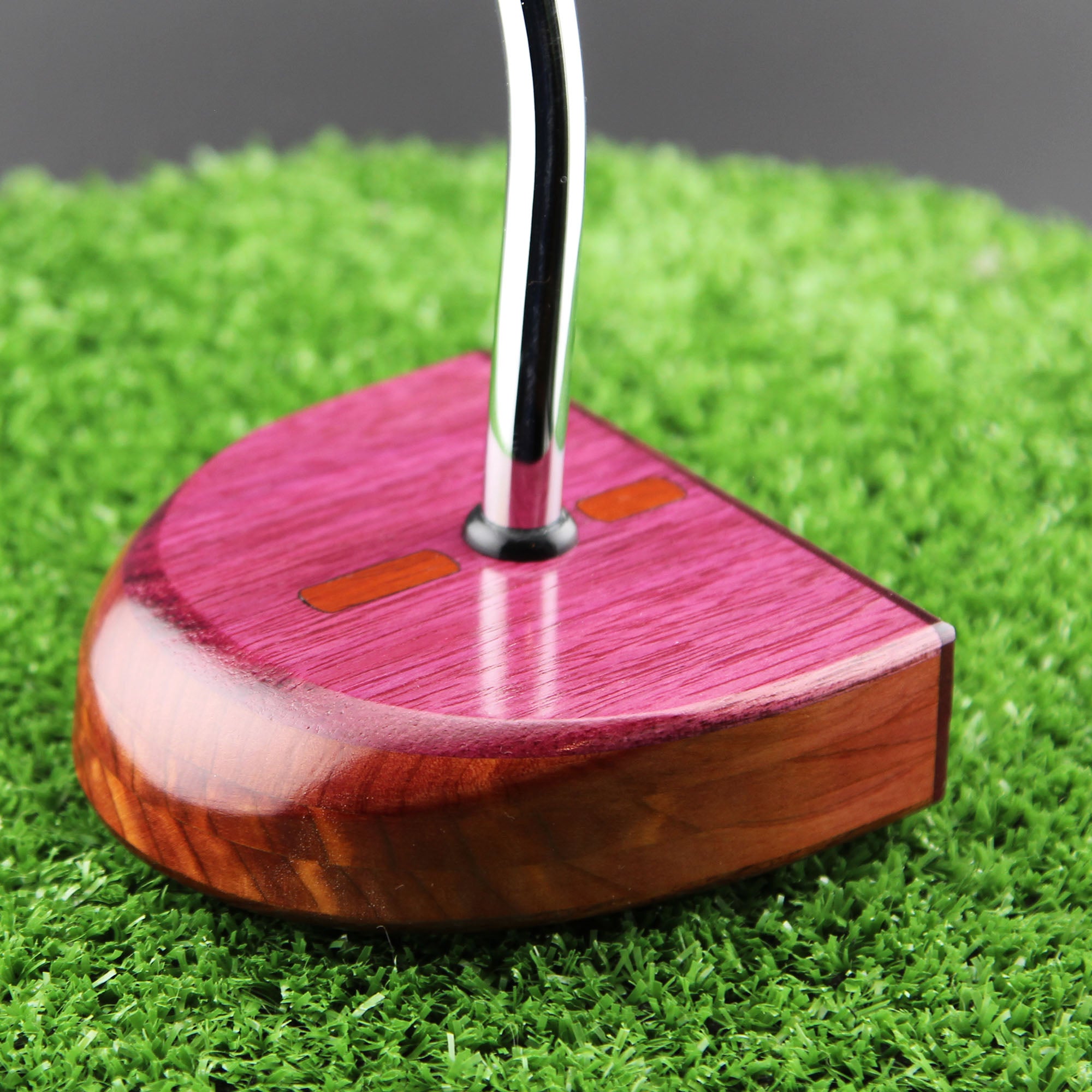 Exotic Purpleheart  and Red Cedar Wood Zero Torque Center Shaft putter