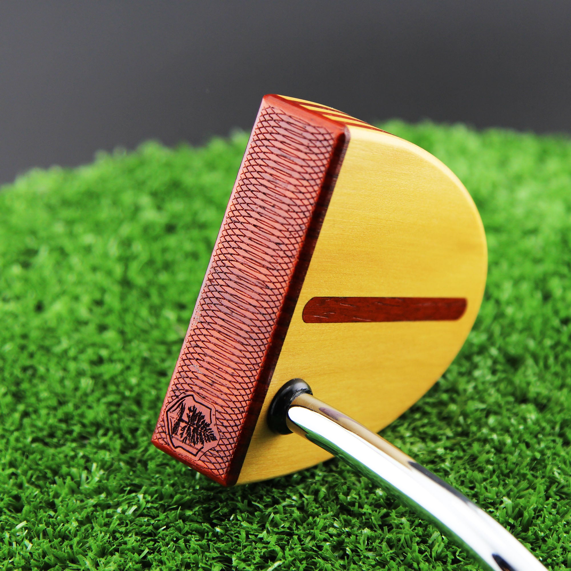 Strata Yellowheart and Padauk layered Woodford putter from TimberTouch Putterworks